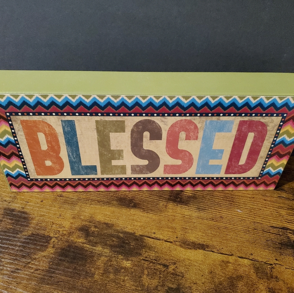 Hobby Lobby Box Sign with "Blessed" 12"x5" - Picture 2 of 4